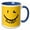 Blue/White, variant on 3drose, Motivational Quote Good Vibes Yellow Smiley, 11oz Two-tone Yellow Mug