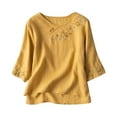 thumbnail image 4 of Active Tops Women Casual Tees Running Shirts Women Long Sleeves Apparel T Women T Shirt Summer Women Thin Long Sleeve Shirt Long Sleeve Compression Shirt Women Loose Fit Workout Yellow XXL, 4 of 4