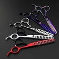 thumbnail image 2 of Tijeras de peluquería profesionales de 15 cm (6 pulgadas) de acero japonés 440C, color plata. Tijeras de entresacar para peluquería., 2 of 4