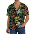 thumbnail image 3 of Disketp Men's Hawaiian Game Joysticks Print Shirts Button Down Holiday Beach Shirts-Medium, 3 of 7