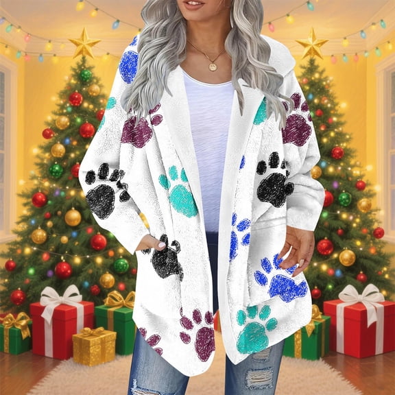 Elvqul Womens Thick Jacket Outerwear Winter Fleece Sweaters Coat for Women Lined