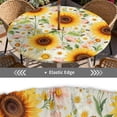 thumbnail image 4 of Round Outdoor Tablecloth with Umbrella Hole, Zippered Fitted Tablecloth with Elastic Edge, Waterproof Table Cloth Cover for Picnic Party Fits 36"-65" Round Table, 4 of 9