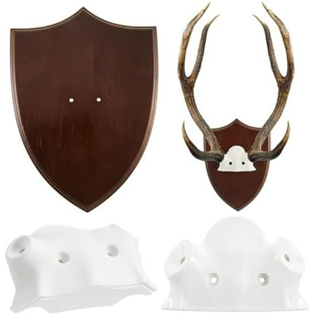 Spreader Antler Mounting Kit with Wood Plaque Deer Antler Mounting Kit Plaque Display Skull Mount Set for Harvested and Reproductions Shed Wall Mount Christmas Gifts Home Decoration$$Other