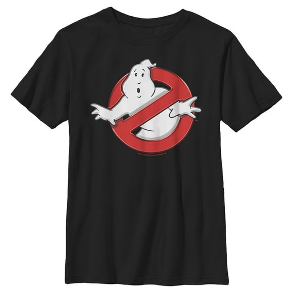 Boy's Ghostbusters Classic Logo  T-Shirt - Black - Small