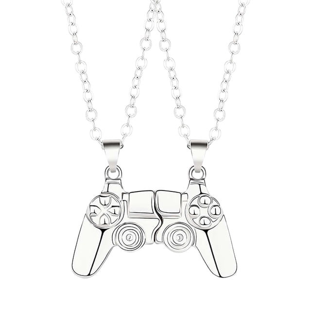 Juego de Colgantes de Imán Personalizados para Parejas, Plata