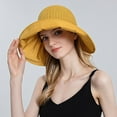 thumbnail image 2 of IDALL Sun Hat Visor Hats Women Outdoor Sunscreen Sun Hat All Match Tethered Large Brimmed Sun Hat Beach Hat Summer Hats Yellow One Size, 2 of 7