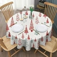 thumbnail image 3 of Multicolor Christmas Tree Pattern Round Tablecloth 60"x60",Wrinkle Wipeable Table Cloth for Kitchen Dining Room Picnic Patio Party, 3 of 6