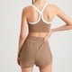 thumbnail image 4 of Pantalones cortos deportivos de yoga para correr, fitness, yoga, pantalones cortos de dos piezas con pliegues laterales y cuerdas para combinar, 4 of 5