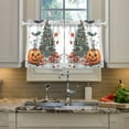 thumbnail image 2 of Yayeee Kitchen Curtains Light Filtering 27"x24" Rod Pocket Short Cafe Window Panel, Red Halloween Trees, 2 of 7