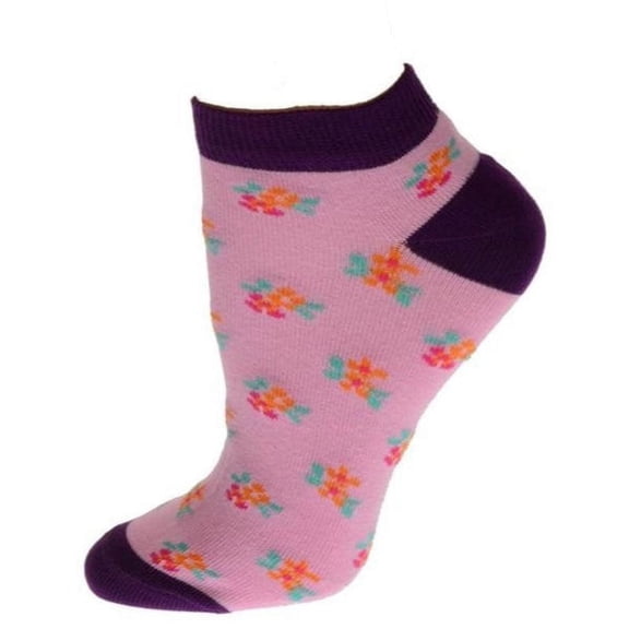 Floral Pattern Ankle Low Cut 1-pair Pack & 4-pair Pack Cotton Socks