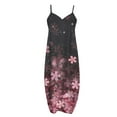 thumbnail image 3 of Robe Décontractée pour Femmes Été Sans Manches Grande Taille Longue Robe Maxi avec Poches Imprimé Floral Ample Robe de Plage Robe Bohème, 3 of 4