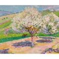 thumbnail image 2 of Victor Charreton 14x12 Black Ornate Wood Framed Double Matted Museum Art Print Titled: Flower Trees in the Meadow, 2 of 5