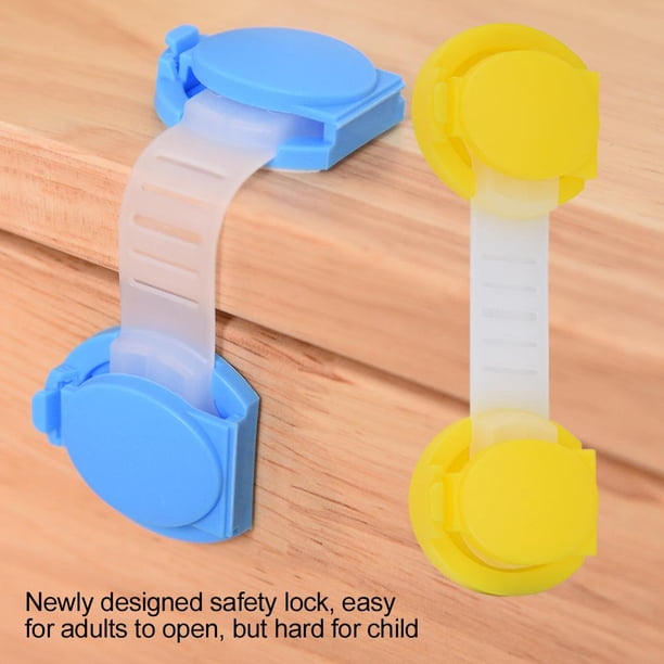 6 Unids Cerradura de Seguridad Adhesivo de Plástico Cerraduras para bebés Anti-Pinch Multi-Purpose Lock Mantenga a los Ni?os Seguros para el Cajón del Gabinete Refrigerador EOTVIA NO