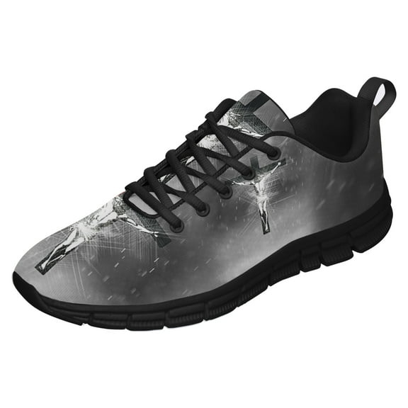 Jesus Christian Cross Shoes for Men Women Running Sneakers Breathable Casual Sport Tennis Shoes Black Size 3.5