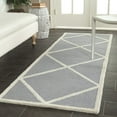 thumbnail image 3 of SAFAVIEH Cambridge Kennedy Geometric Diamonds Wool Runner Rug, Silver/Ivory, 2'6" x 10', 3 of 10