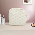 thumbnail image 5 of Unique Bargains 1 Pc Versatile Square Dots Travel Makeup Bag for Travel White Yellow Polyester, 5 of 5