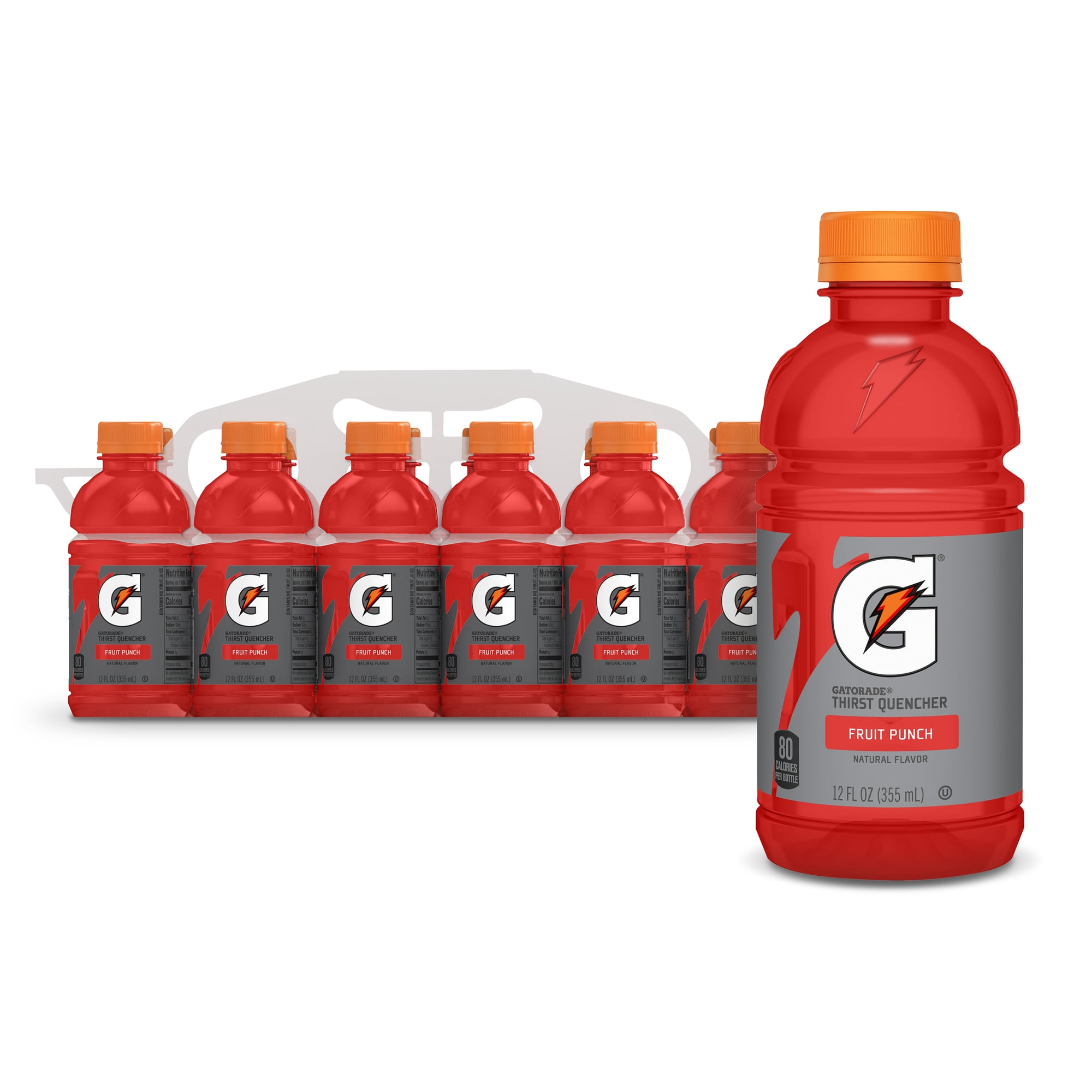 Gatorade Thirst Quencher Electrolyte Sports Drink, Fruit Punch, 12 fl oz, 12 Count Bottles