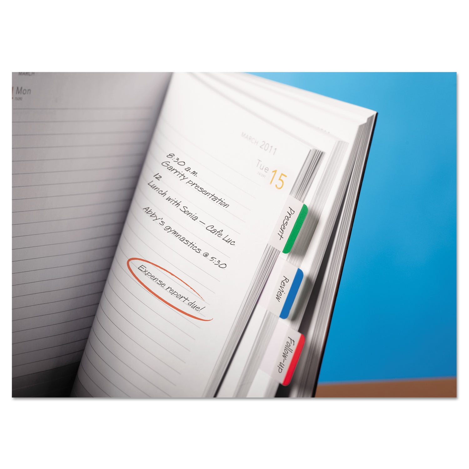 Post-it 1" Lined Tabs, Lined, Assorted Colors, 1" Wide, 66 Per Pack