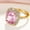 Q187 pink + gold, variant on Classic Cocktail Bridal For Women For Her Dazzling Shiny AAA Zircon Cubic Zirconia Ring Elegant Gift With Gift Packaging