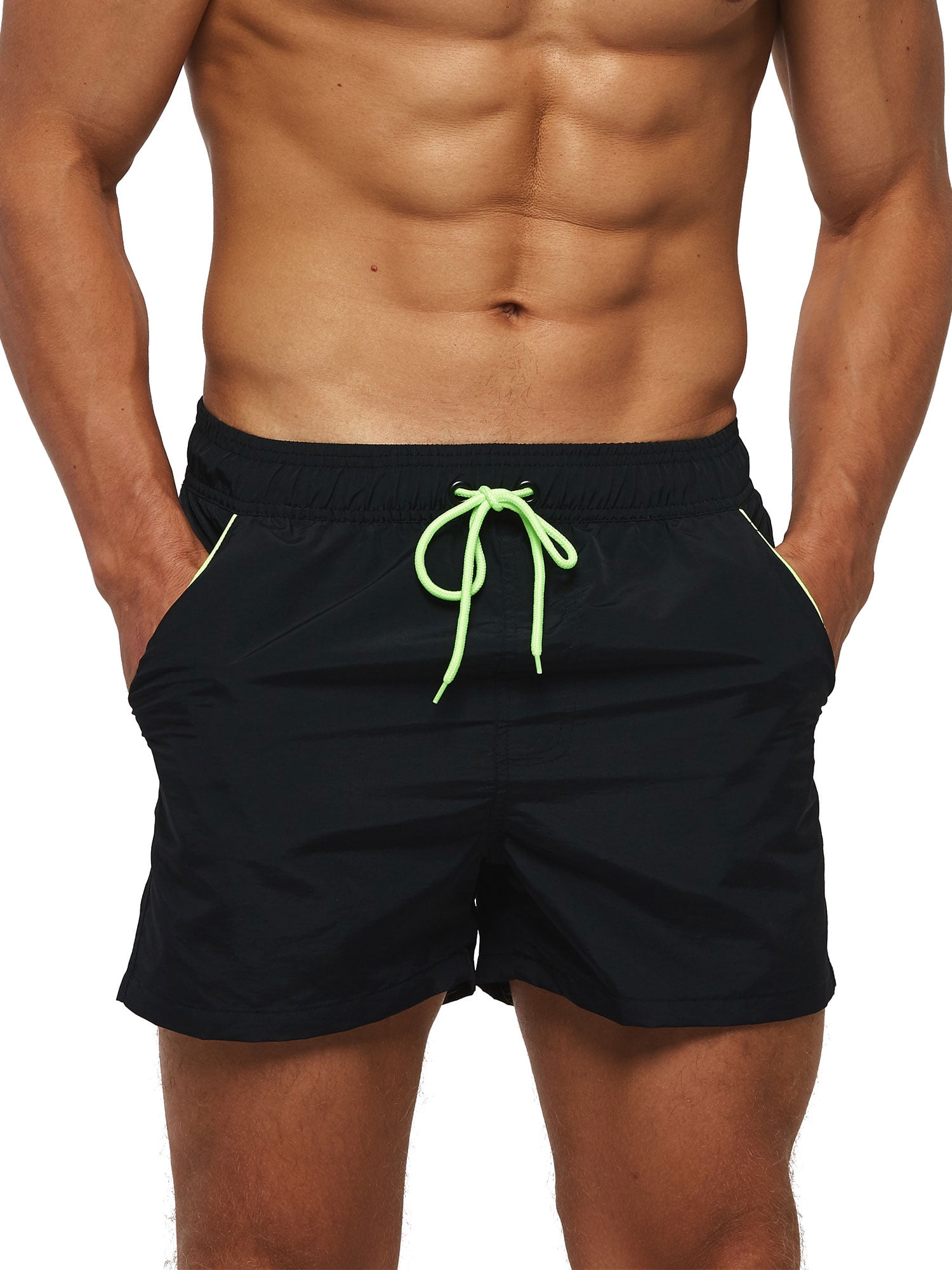 Mens Swim Shorts in Green & Cream Stripe sizes XL or XXL