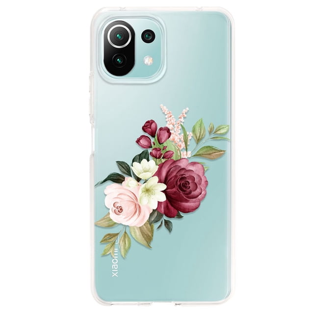 Funda Antigolpes para Xiaomi 11 Lite 5G NE InstaCase Flores Guinda