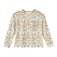 thumbnail image 5 of Drmagiyhm Long Sleeve Tops for Girls Size 10-12 Basic Floral Print Shirts Trendy Casual Crewneck Tshirt Comfy Fall Tops, Tees & Blouses 5-6 Years Yellow, 5 of 5