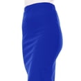 thumbnail image 5 of Women's Casual Elastic Band High Waist Stretch Office Work Solid Midi Skirt Royal Blue XL, 5 of 6