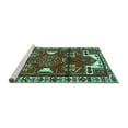 thumbnail image 2 of Ahgly Company Machine Washable Indoor Rectangle Persian Turquoise Blue Traditional Area Rugs, 2' x 3', 2 of 4