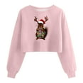 thumbnail image 5 of Craaazy Christmas T-Shirts For Women Funny Christmas Printed Casual Round Neck Long Sleeved Pullover Crop Tops Womens Tops, 5 of 6