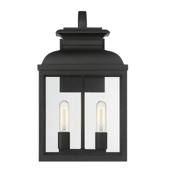 Designers Fountain Milton 2 Light Black Outdoor Wall Lantern, D262M-11EW-BK