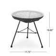 thumbnail image 3 of Tcbosik 17.7" Round Side Table with Glass Top for Outdoor, Small End Table with Metal Legs, Accent Table for Balcony, Garden, Patio, Backyard, Black, 3 of 8