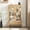 Oak, variant on 2 Doors Curio Cabinet with Tempered Glass Doors, Curio Cabinets with Mirrored Back Panel and Adjustable Shelves, Lighted Display Cabinet for Home, Office Light Bulb Included