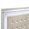 thumbnail image 3 of Pemberly Row Modern Solid Wood King Size Lighted Bed in White, 3 of 6