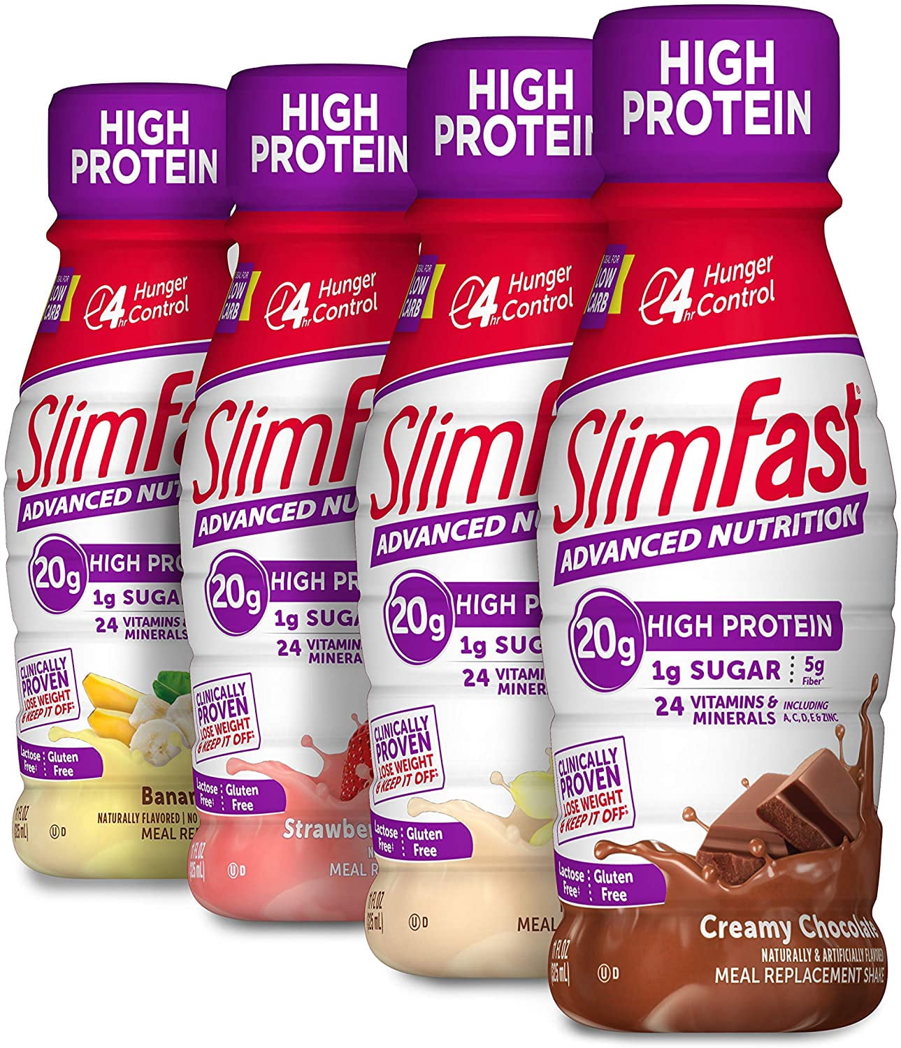 SlimFast Advanced Nutrition Meal Replacement Shake, Creamy Chocolate, 11 Fl Oz, 15 Ct