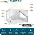 thumbnail image 6 of SANOPY 10' x 10' Pop up Canopy Party Tent with 4 Removable Sidewalls, Wave Eave Outdoor Waterproof Patio Gazebo Tent with Carry Bag, Backyards Camping Picnics, White, 6 of 7