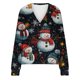 thumbnail image 5 of Cárdigan informal para mujer, con botones y estampado navideño, chaqueta de moda, abrigo, blusa de poliéster para mujer, 5 of 5