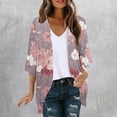 thumbnail image 1 of Cárdigan de moda para mujer, de manga larga, estampado, informal, tipo blusa, de dacrón, 1 of 5