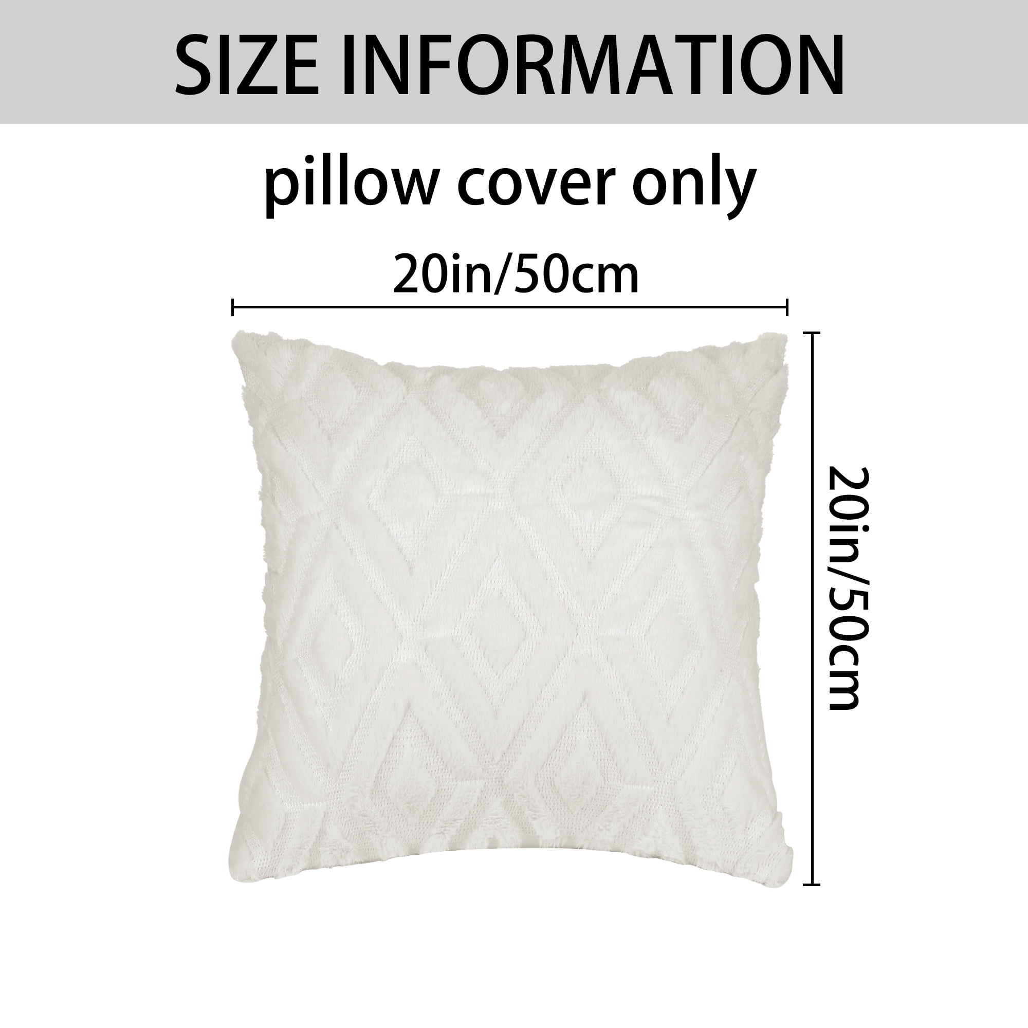 Unique Bargains Shaggy Plush Throw Pillow Covers Couch Pillow Covers (2 Count) Beige-1 20" x 20"