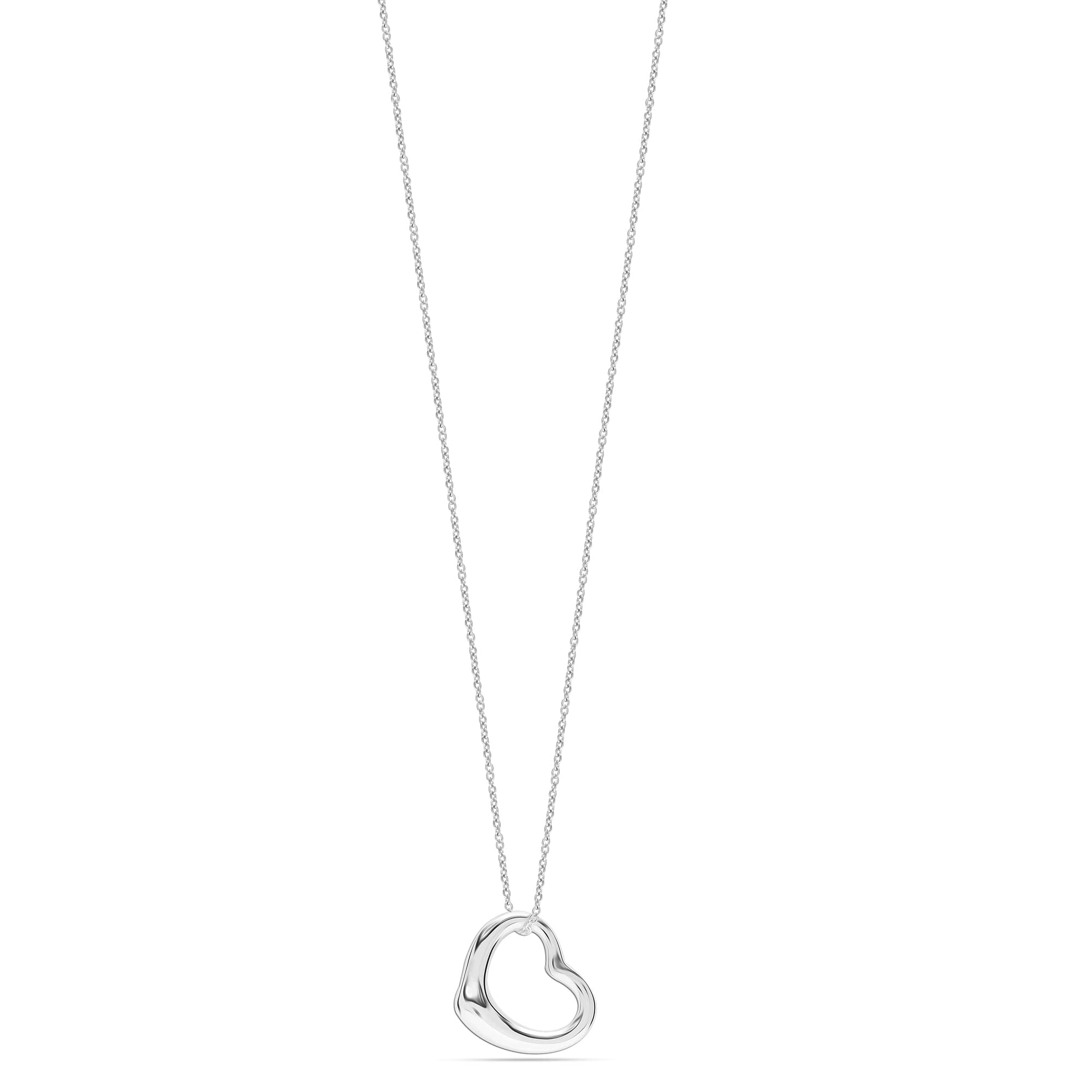 LeCalla 925 Sterling Silver Light-Weight Open Heart Pendant Necklace Jewelry Gifts for Her Women and Teen 18" Inch