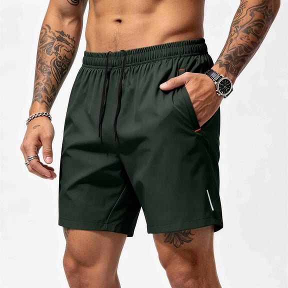 Mens Athletic Shorts Quick Dry Lightweight Gym Workout Shorts Outdoor Basketball Running Short with Zipper Pockets, 2XL