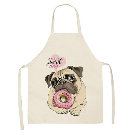 

Ycolew Kitchen Gadgets Cooker DOG PUG Printed Cotton Linen Sleeveless Apron Kitchen Home & Kitchen Clearance