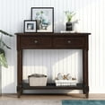thumbnail image 2 of 35" Console Table with Drawers,Wood Entryway Table Hallway Table with Open Storage for Living Room,Entryway, Hallway,Espresso, 2 of 7