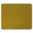 thumbnail image 1 of Rasta Mouse Pad, Vivid Colors Ethiopian Flag Colors in Wavy Style Stripes Image, Rectangle Non-Slip Rubber Mousepad, Marigold Green and Red, by Ambesonne, 1 of 2