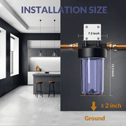 SimPure DB10C 10 Inch Big Clear Water Filter Housing for Whole House Water Filtration with Wrench Bracket -1 Port-4.5 x 10