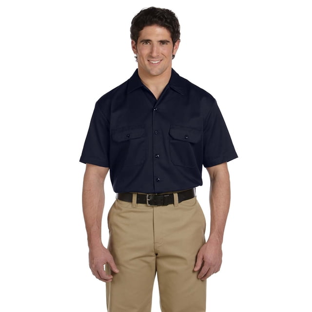 Camisa de trabajo de manga corta para hombre de 5.25 oz./yd² DARK NAVY 2XL dickies 1574