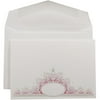 JAM Paper Wedding Invitation Sets, Small, 4.875" x 3.375", White with Pink Crown Oval Design, White Envelopes, 100/pack