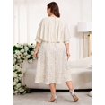 thumbnail image 2 of Apricot Plus Size Elegant Party Rhinestone Embellished Dress With Cap Sleeves And Belted Waist, 2 of 8