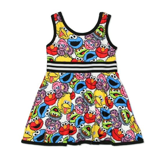 Sesame Street Elmo Toddler Girls Fit and Flare Ultra Soft Dress DSGD700
