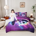 thumbnail image 4 of Castle Fairy Gradient Gamer Full Size Comforter Sets,Soccer Football Bedding Sets, 4 of 8