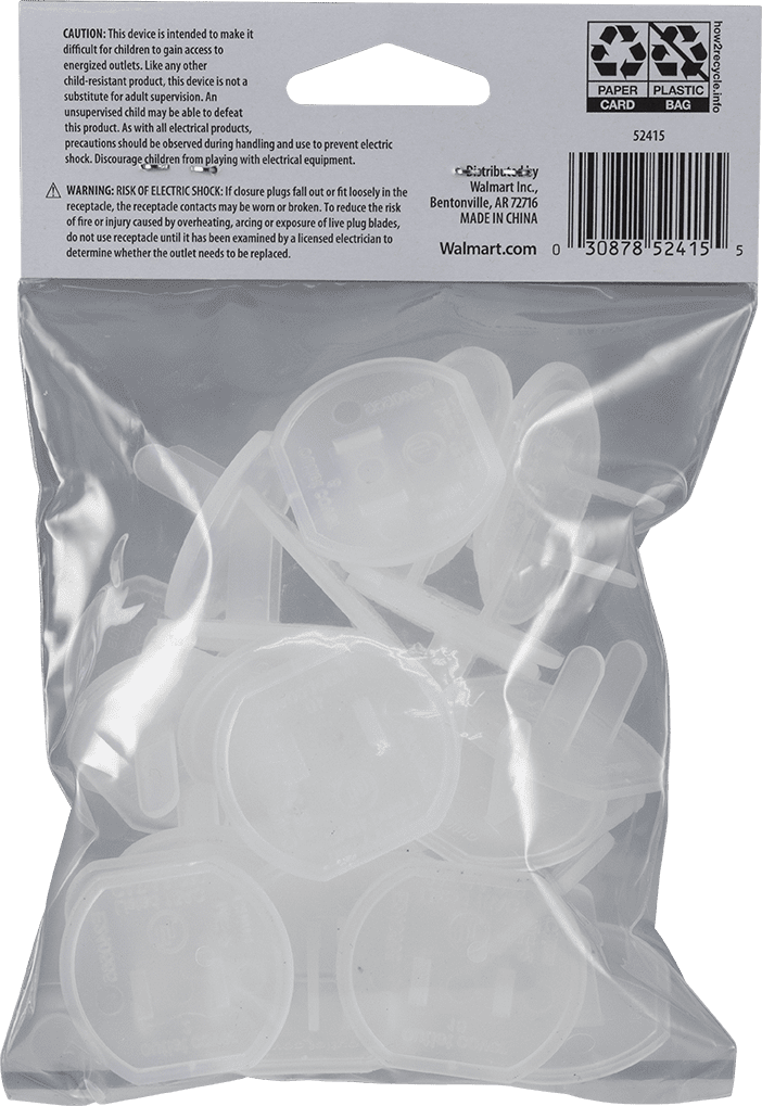 (4 pack) Hyper Tough Safety Outlet Covers, 0A, 30pk, 2in, 52415